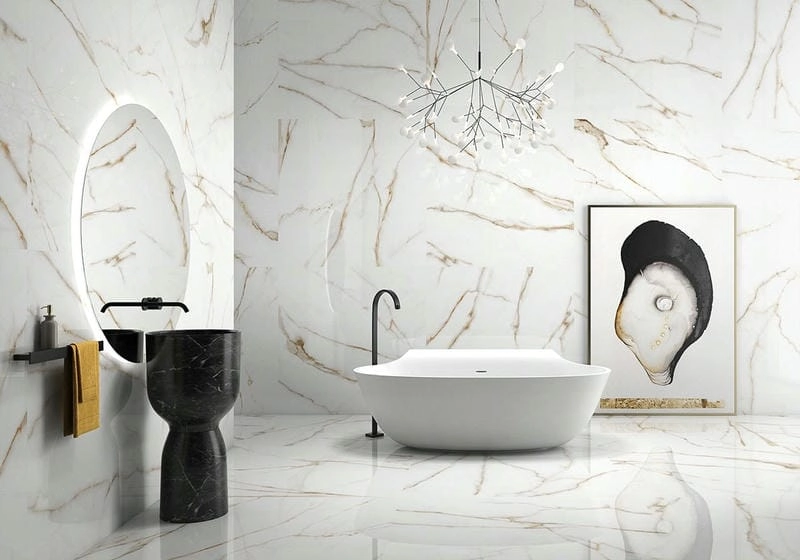 mẫu gạch ốp tường nhà tắm đẹp lựa chọn ấn tượng sang trọng