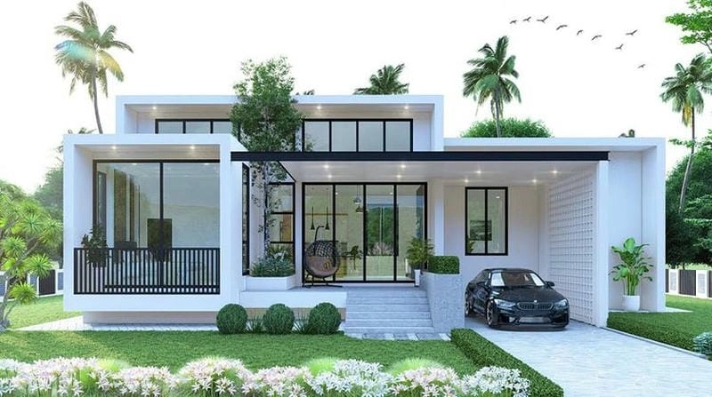 mẫu nhà vườn 1 tầng thiết kế thoáng mát gần gũi