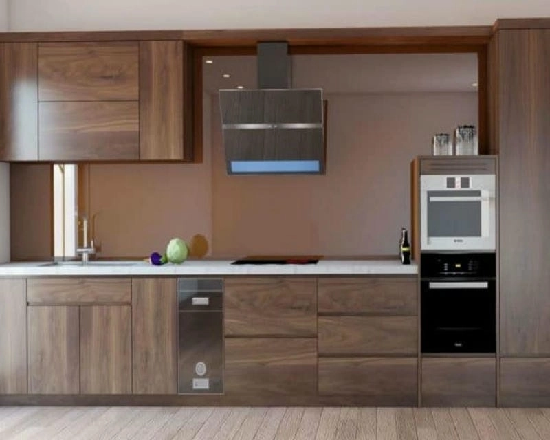 kệ bếp gỗ hiện đại kiểu dáng sang trọng phù hợp nhà phố