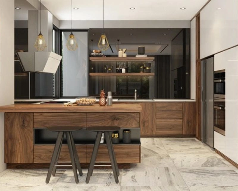 kệ bếp nhôm giả gỗ nhẹ bền màu sắc gần giống gỗ tự nhiên