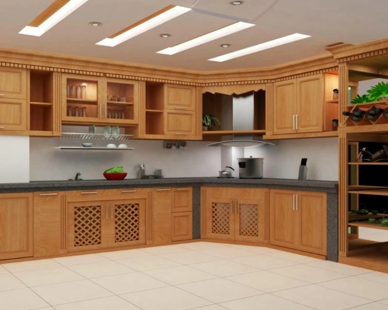 kệ gỗ bếp đẹp lựa chọn lý tưởng cho căn bếp Việt
