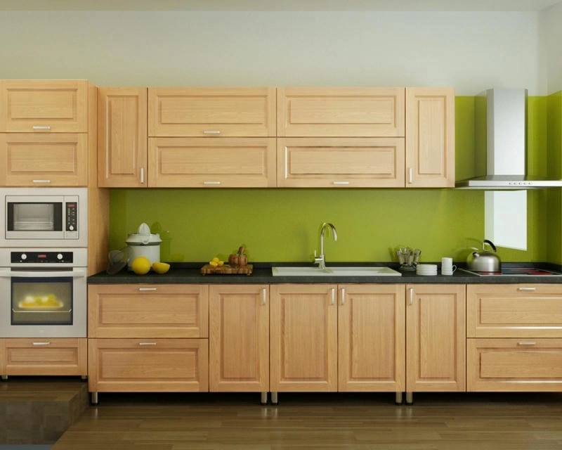 kệ gỗ ngăn phòng khách và bếp tạo điểm nhấn và ngăn cách tiện lợi