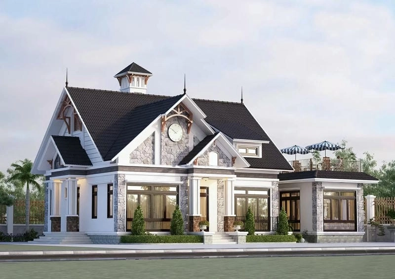 mẫu nhà mái thái cấp 4 chữ l tối ưu diện tích dễ bố trí