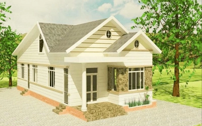 màu sơn nhà đẹp cấp 4 đơn giản thanh lịch hút mắt