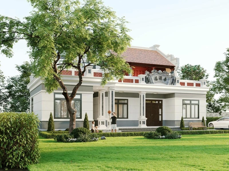 mẫu nhà thờ 3 gian kết hợp nhà ở tiện nghi vẫn trang nghiêm