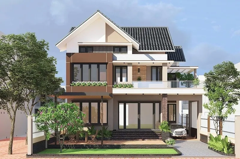 Khám phá mẫu nhà mái thái 2 tầng 3 phòng ngủ hợp lý