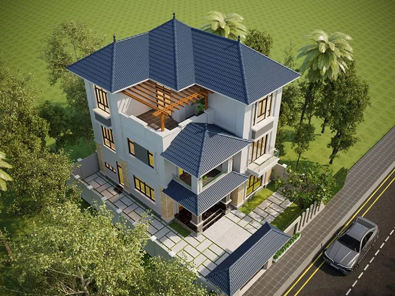 Khám phá ngay mẫu nhà chữ l 3 tầng đẹp tiện nghi