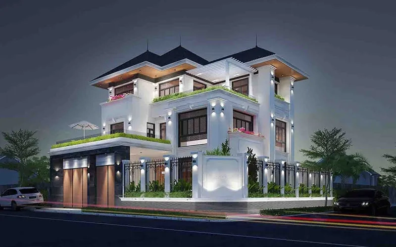 Chiêm ngưỡng mẫu nhà chữ l 3 tầng mái bằng độc đáo