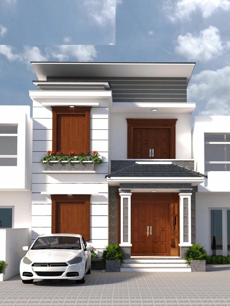Ngắm nhìn mẫu nhà 8x12 2 tầng cân đối hài hòa
