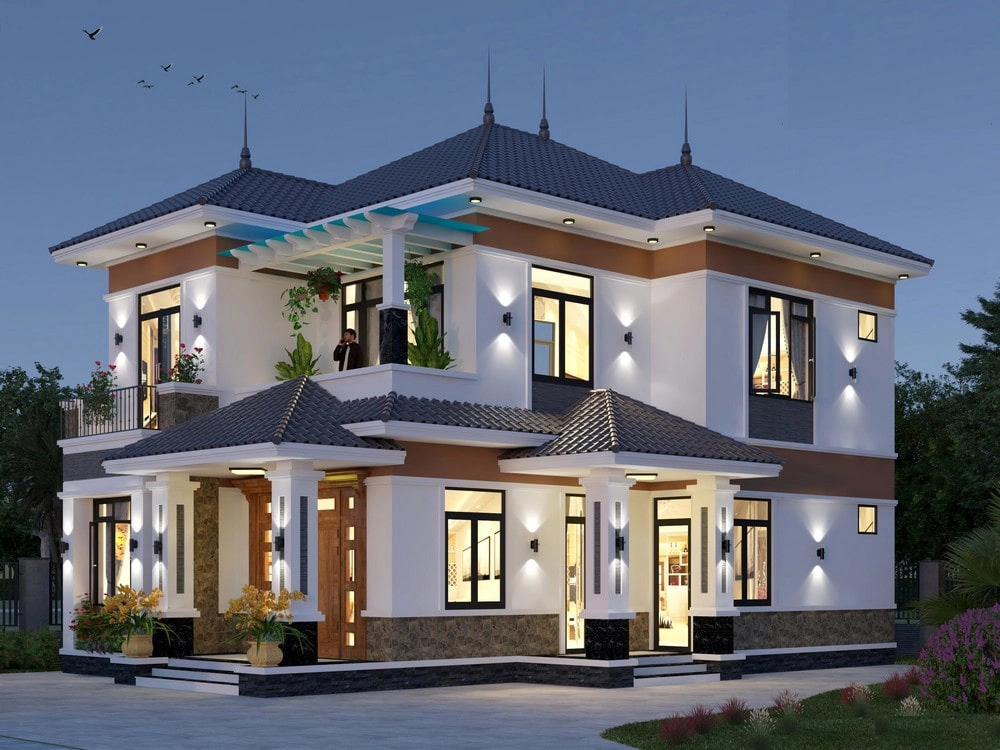 Ý tưởng mái nhật 2 tầng thiết kế hiện đại ấn tượng