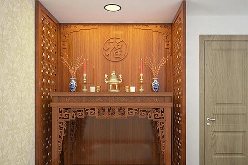 Chiêm ngưỡng hình ảnh vách ngăn phòng thờ nổi bật