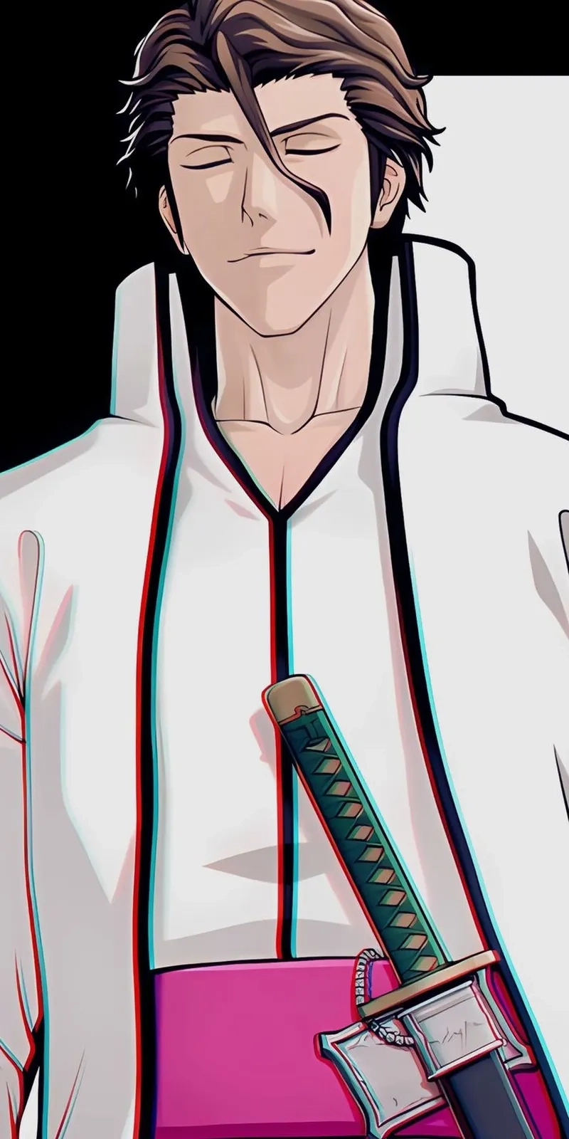 Sau khi bị bắt, Aizen đeo eye patch khi bị giam cầm trong Muken