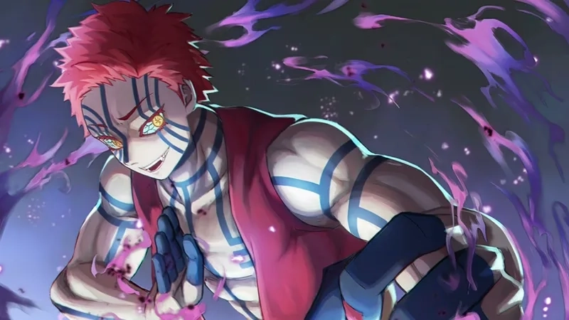 Akaza chibi cute là phiên bản được yêu thích với đôi mắt tròn và biểu cảm dễ thương