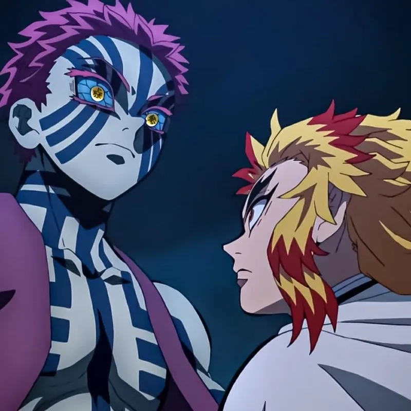 Akaza x rengoku là chủ đề nổi bật trong cộng đồng shipper nhờ trận đấu kinh điển