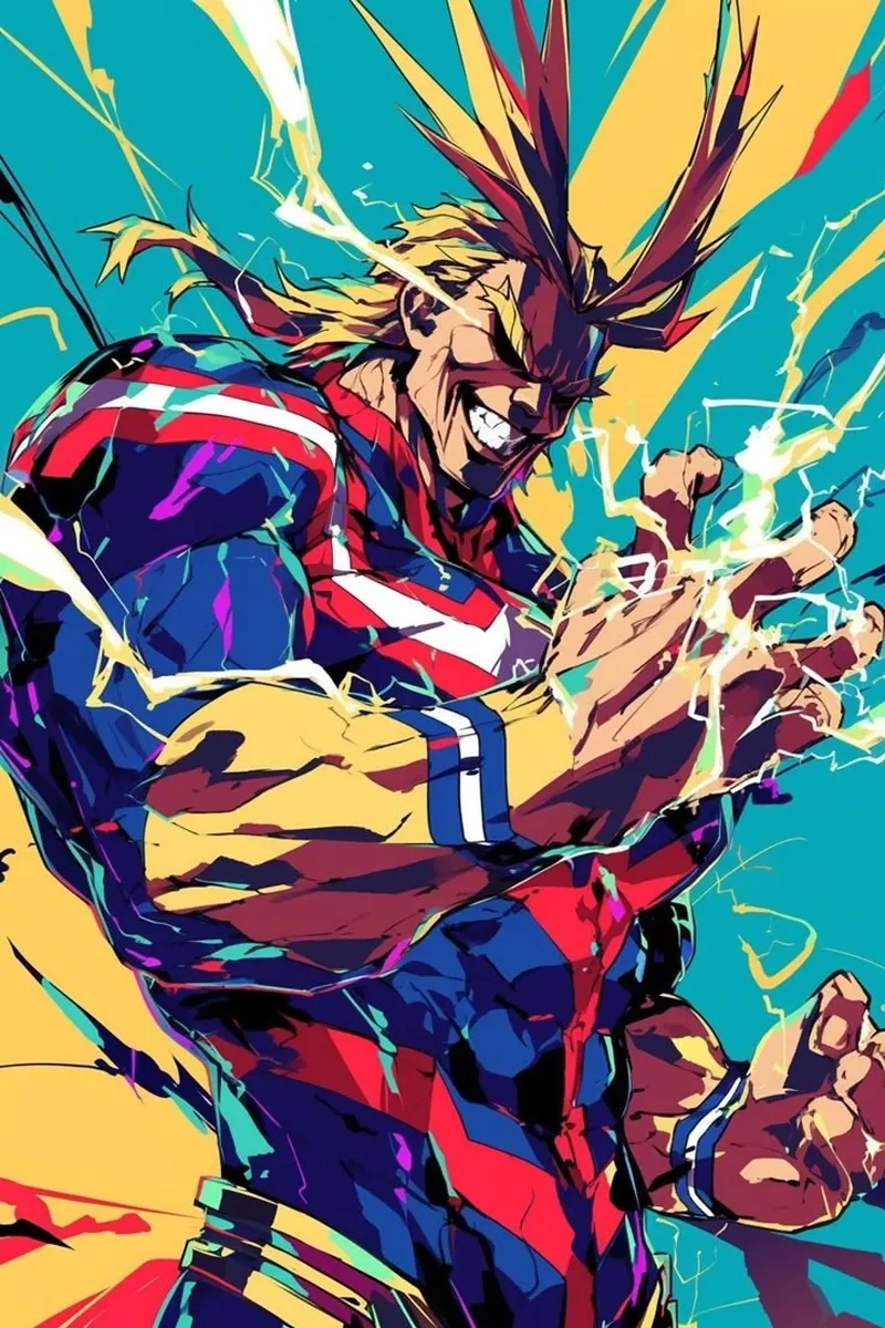 All Might art là tranh vẽ thể hiện sức mạnh, cảm xúc và thần thái của anh hùng số một.