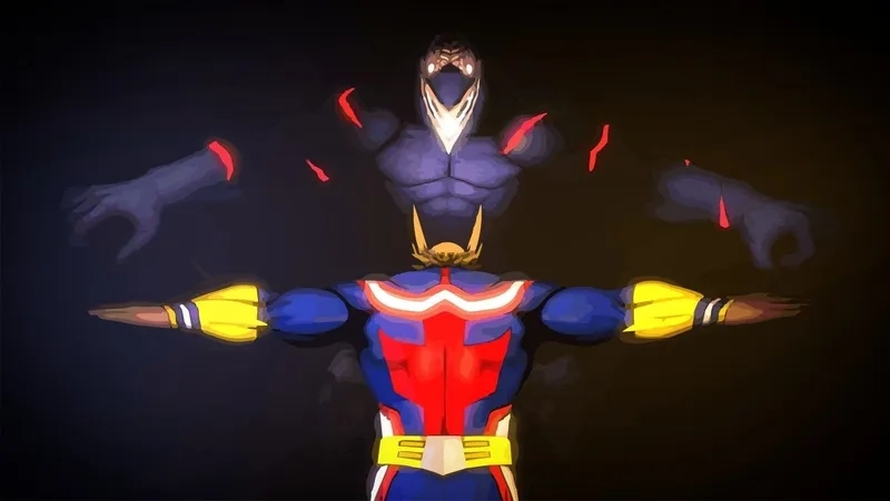 Hình All Might thể hiện nhiều khoảnh khắc từ oai hùng đến cảm động của nhân vật.