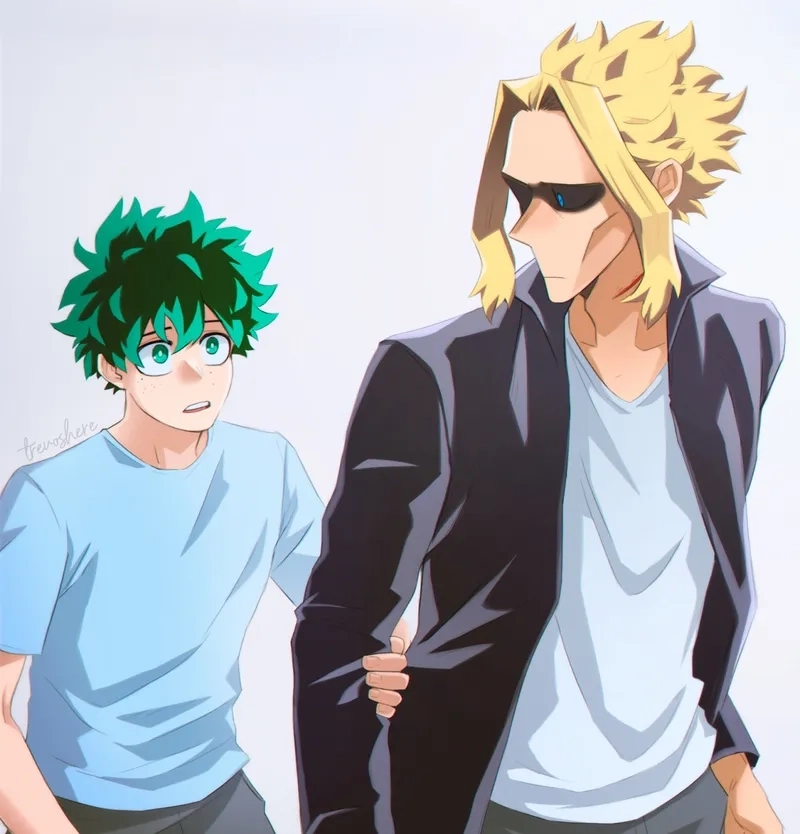 All Might x Deku mô tả mối quan hệ thầy trò sâu sắc giữa hai nhân vật.