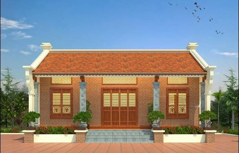 Chiêm ngưỡng mẫu nhà 3 gian nông thôn mộc mạc nhẹ nhàng