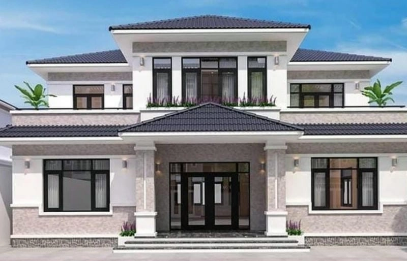Khám phá mẫu nhà 3 gian 2 tầng mái thái sang trọng tiện ích