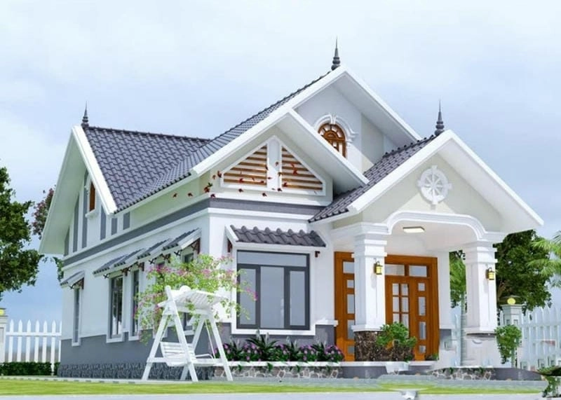 mẫu nhà ngang 12m sâu 8m 1 tầng bố trí hợp lý thông thoáng