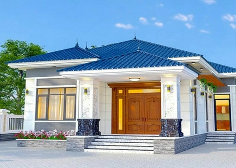 mẫu mặt tiền nhà ngang 8m điểm nhấn kiến trúc đẹp mắt