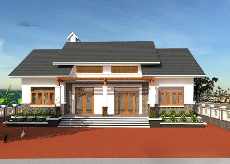 mẫu nhà ngang 8m phù hợp mảnh đất vừa phải