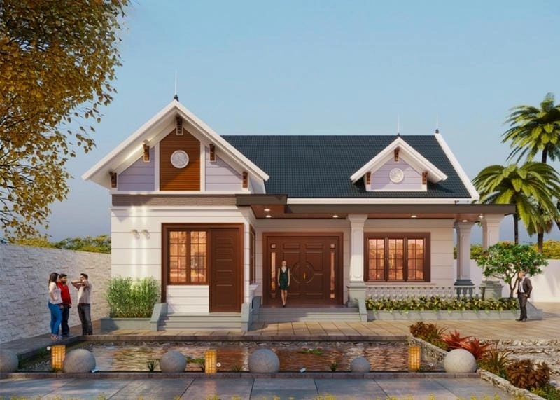 mẫu nhà ngang cấp 4 3 phòng ngủ chia không gian khoa học