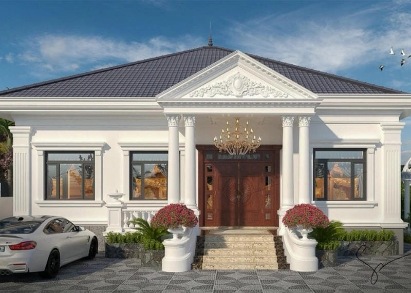 mẫu nhà ngang 10m 1 tầng ý tưởng thoáng đãng tiện lợi