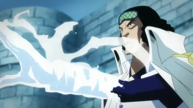 Aokiji gif thể hiện hiệu ứng đóng băng cực ngầu và mượt mà