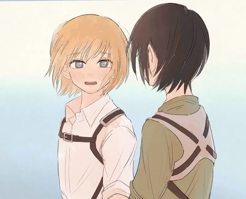 Eren mikasa armin là bộ ba trung tâm trong thế giới Attack on Titan