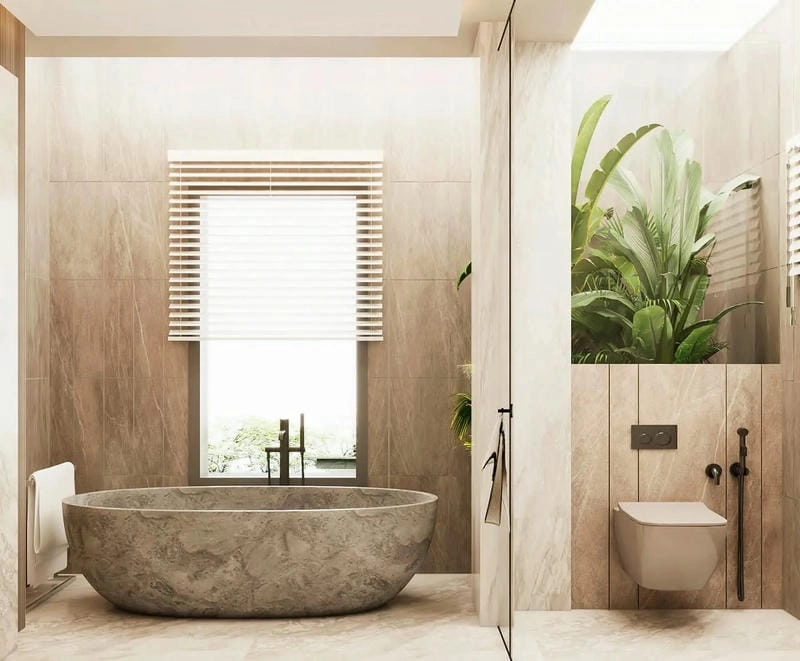 mẫu nhà tắm nông thôn đẹp gần gũi tự nhiên