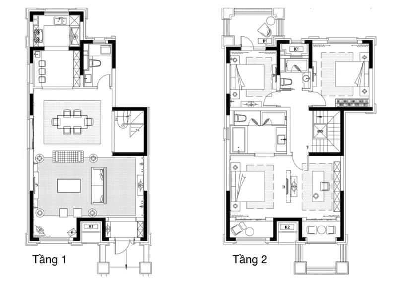Tuyển chọn bản vẽ mặt bằng biệt thự 2 tầng đẳng cấp
