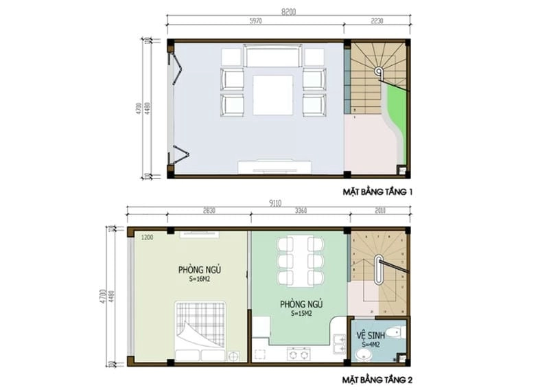 Trọn bộ bản vẽ chi tiết nhà ống 2 tầng đầy đủ công năng