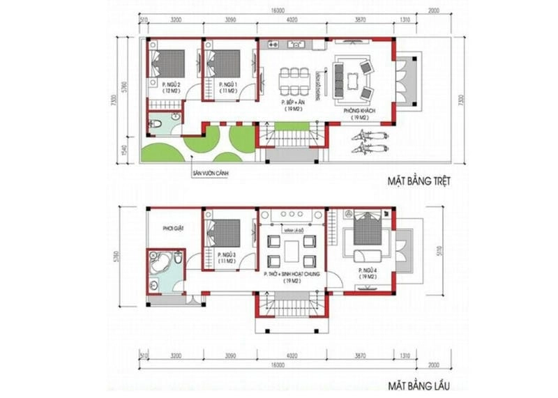 Ngắm nhìn bản thiết kế nhà ống 2 tầng đẹp ưa chuộng hiện nay
