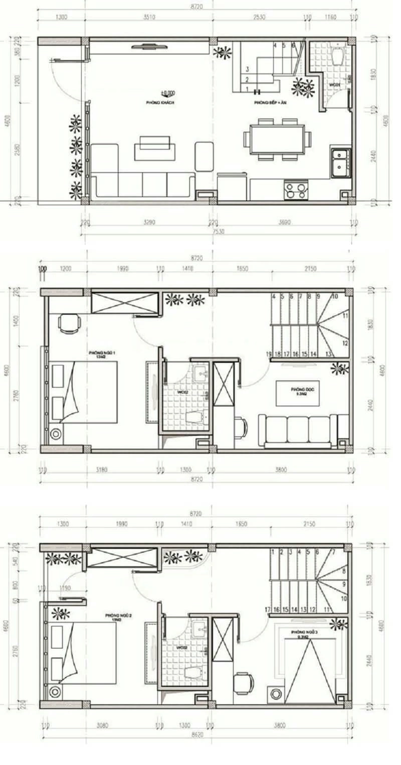 Tham khảo mẫu nhà 40m2 3 tầng đẹp chuẩn xu hướng