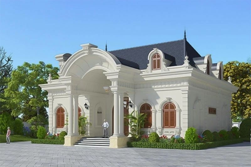 các mẫu nhà biệt thự sân vườn phối cảnh xanh mát tiện nghi