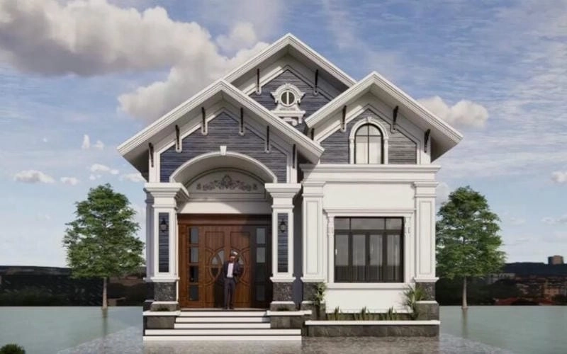 mẫu nhà biệt thự vườn hòa mình với không gian xanh mát