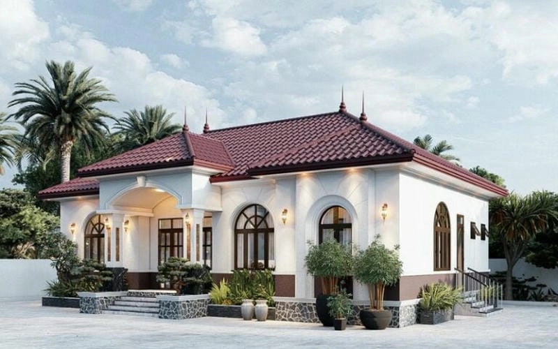 mẫu nhà biệt thự sân vườn đẹp hài hòa cảnh quan Việt Nam