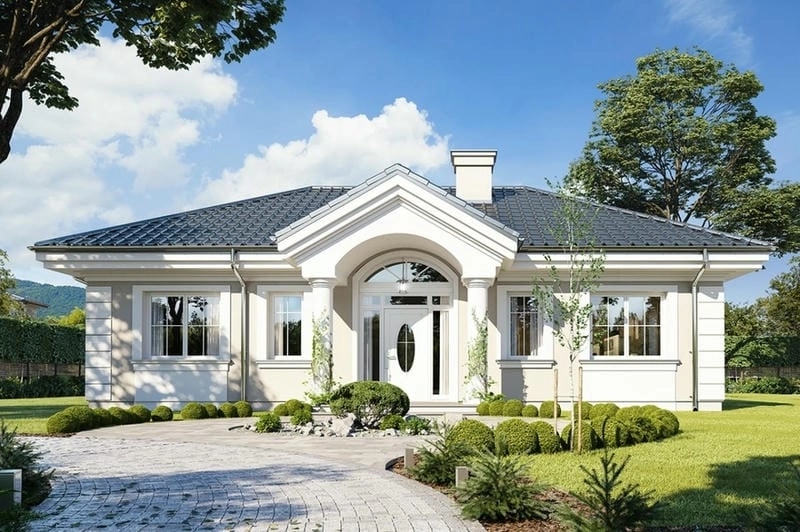 mẫu nhà biệt thự nông thôn mộc mạc yên bình thoáng đãng