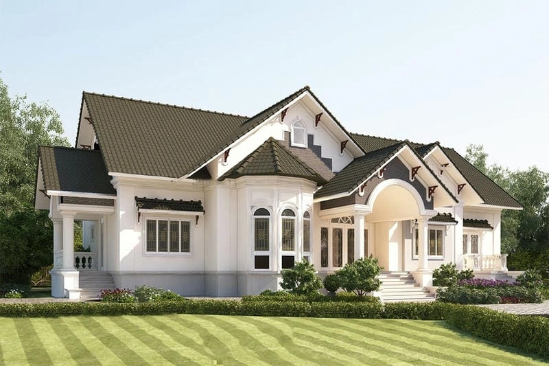 mẫu nhà biệt thự cấp 4 đẹp phong cách sang trọng cuốn hút