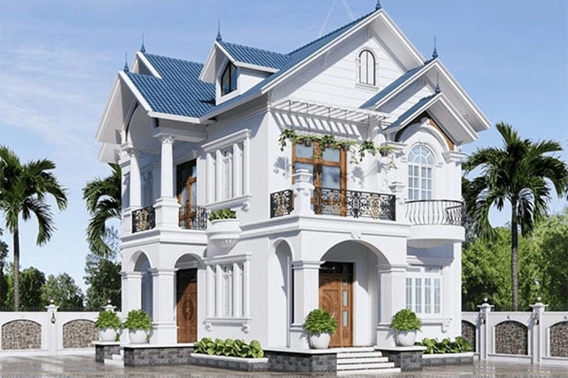 mẫu nhà biệt thự đẹp 2 tầng hiện đại trẻ trung phong cách hiện đại