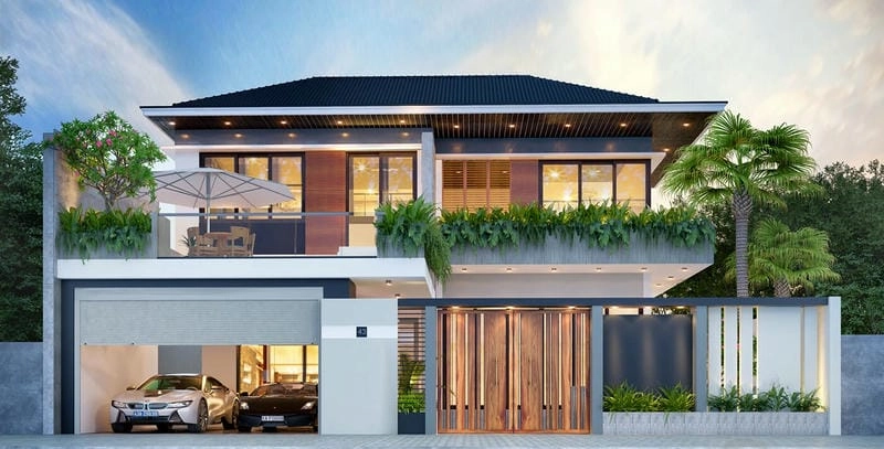 mẫu nhà biệt thự 2 tầng đẹp nhất lựa chọn xây dựng đáng giá