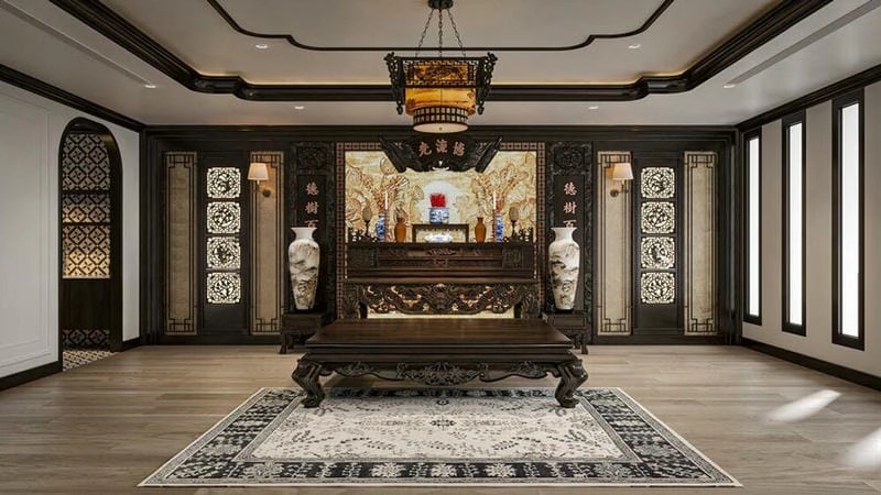 Không gian tĩnh tại với nội thất đông dương