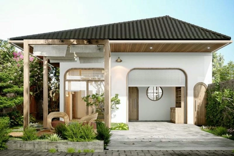 mẫu biệt thự nhà vườn 1 tầng kiến trúc rộng rãi mát mẻ