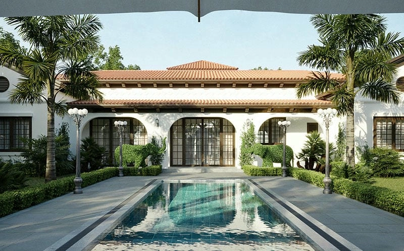 mẫu nhà phong cách địa trung hải đậm chất nghỉ dưỡng sang trọng