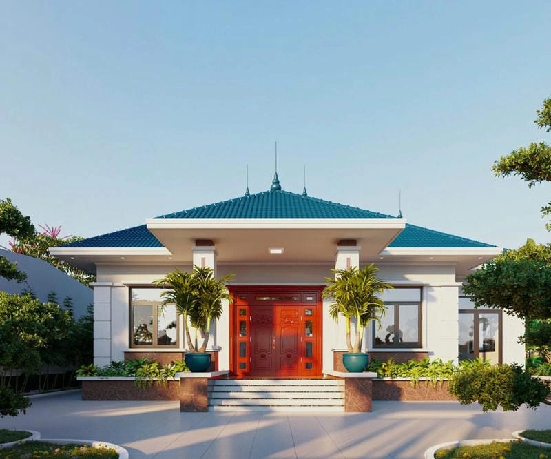 mẫu thiết kế biệt thự nhà vườn 1 tầng ý tưởng đẹp sáng tạo