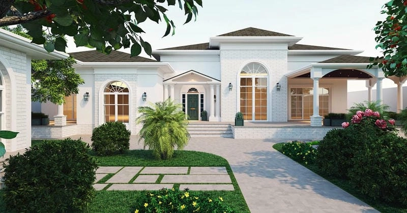 mẫu nhà biệt thự vườn 1 tầng hòa mình cùng thiên nhiên xanh