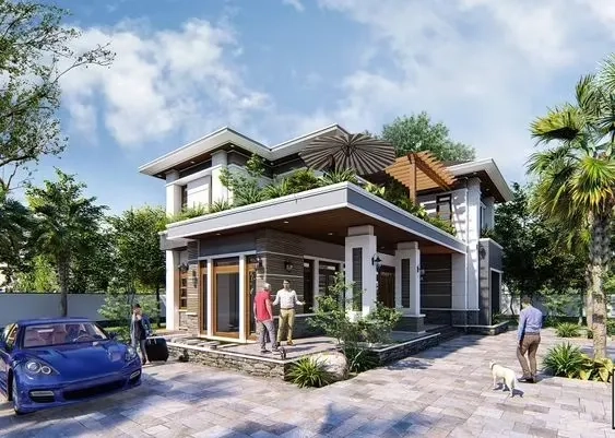 Ngắm nhìn các mẫu nhà vườn đẹp phong cách 2 tầng