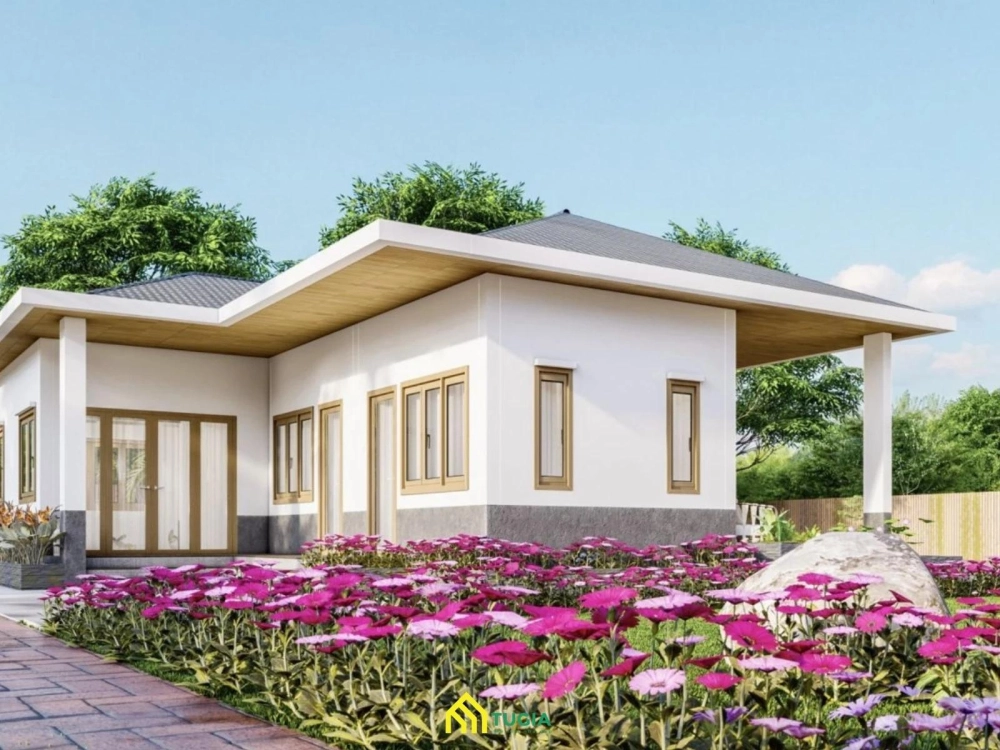 Gợi ý mẫu nhà cấp 4 chữ l đơn giản