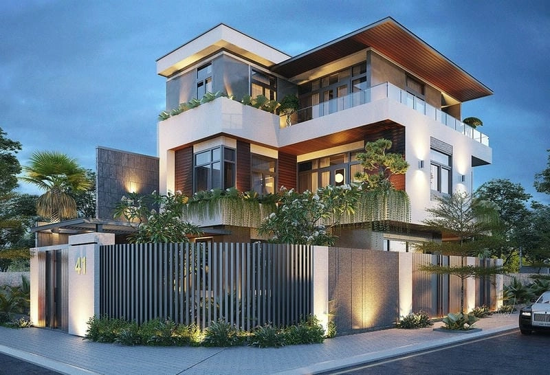 mẫu nhà biệt thự ngang 7m thiết kế thông minh tiện nghi